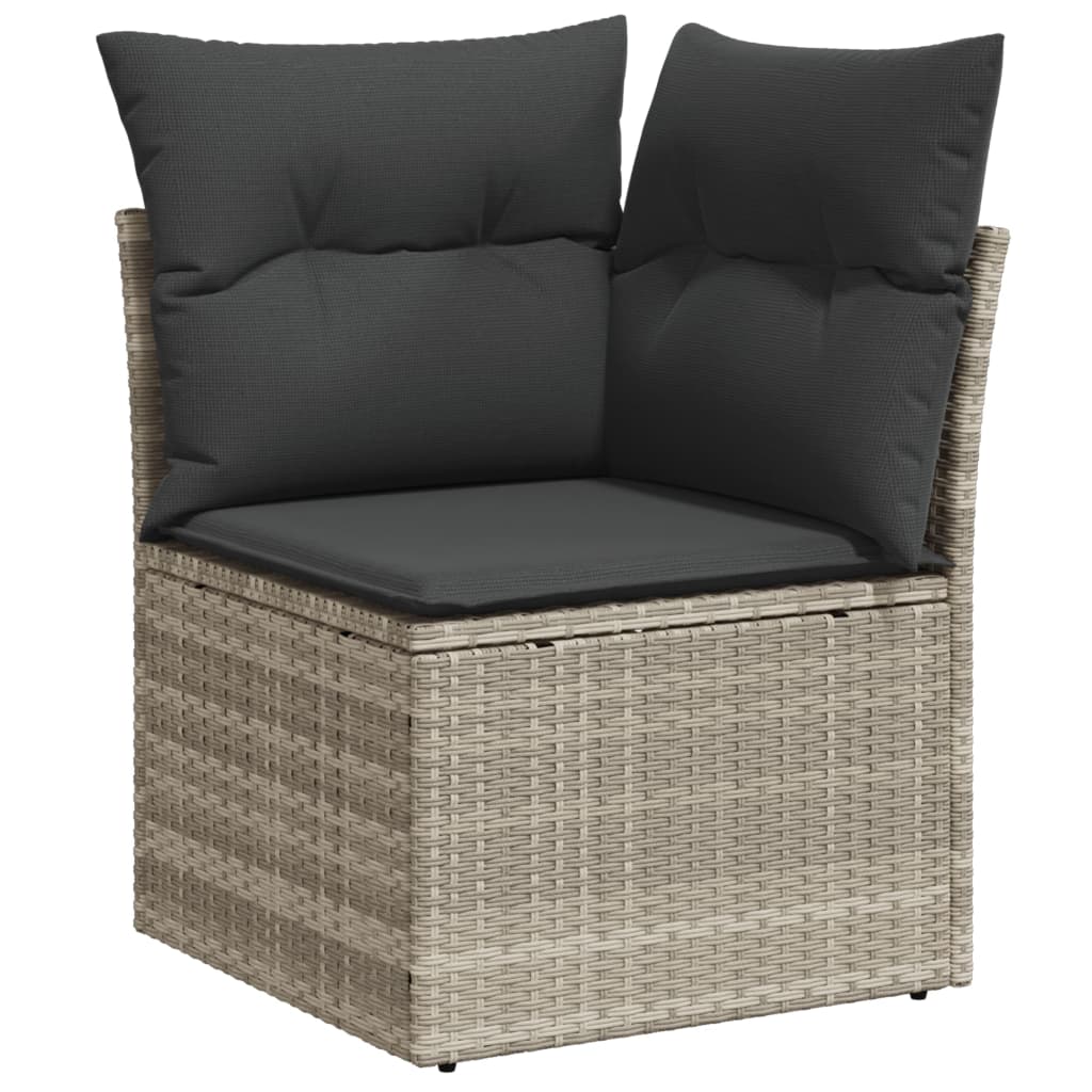 Set Divano da Giardino 6pz con Cuscini Grigio Chiaro Polyrattan - homemem39