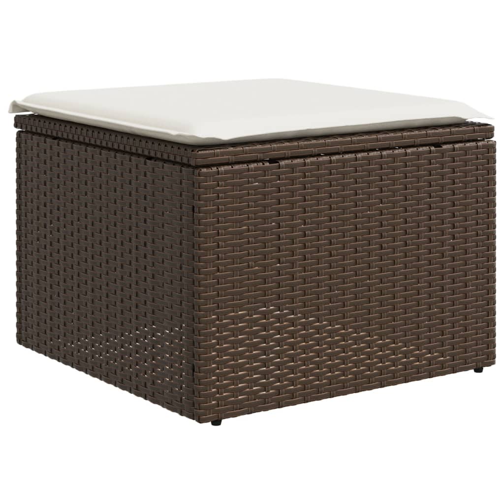 Set Divano da Giardino 6 pz con Cuscini Marrone in Polyrattan