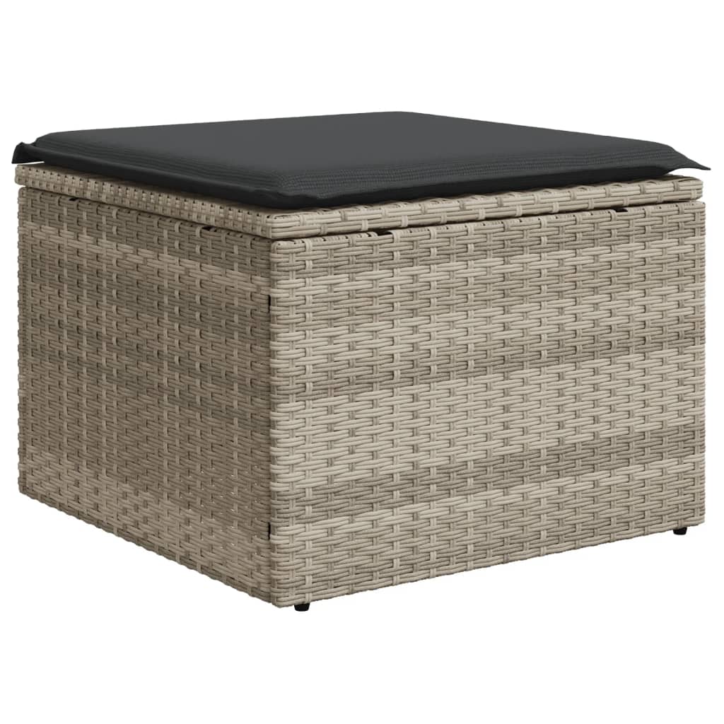 Set Divani da Giardino 7pz con Cuscini Grigio Chiaro Polyrattan - homemem39