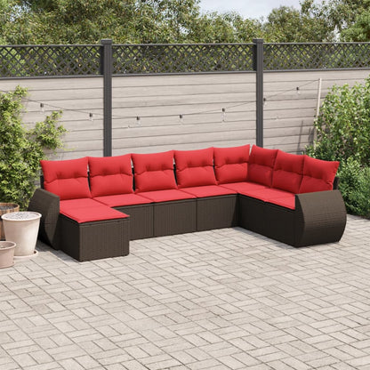 Set Divani da Giardino 8 pz con Cuscini in Polyrattan