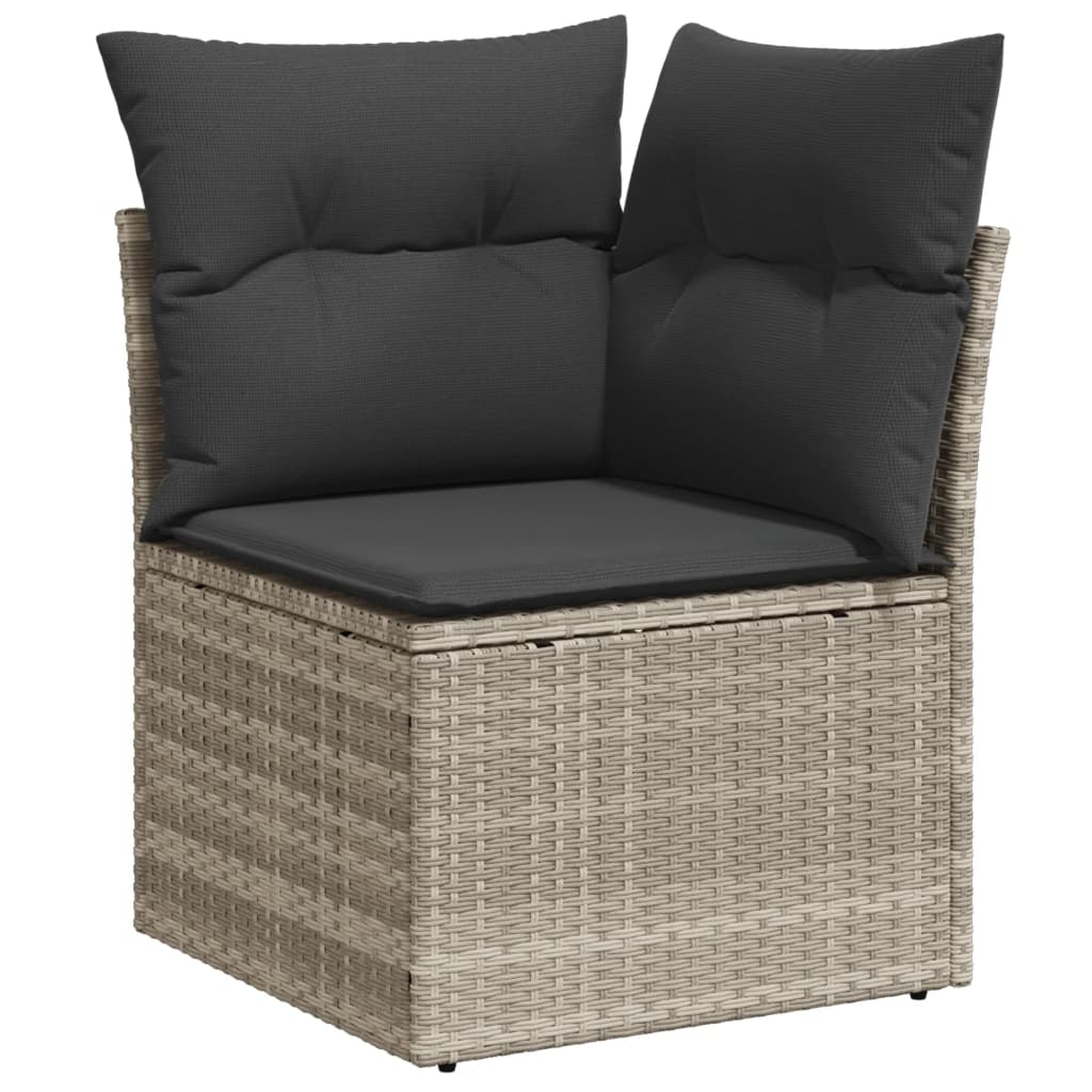 Set Divani da Giardino 7pz con Cuscini Grigio Chiaro Polyrattan - homemem39