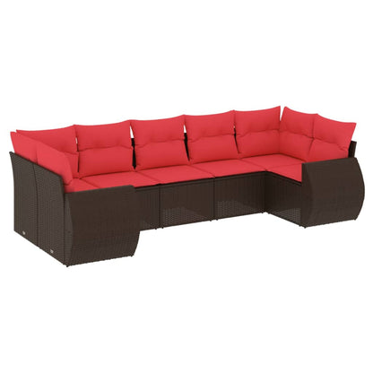 Set Divani da Giardino 7 pz con Cuscini in Polyrattan