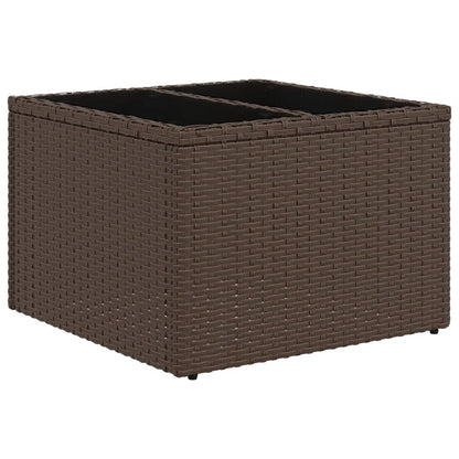 Set Divani da Giardino 10pz con Cuscini in Polyrattan Marrone