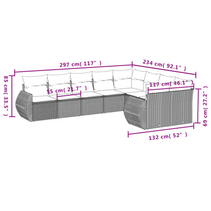 Set Divani da Giardino 9 pz con Cuscini Nero in Polyrattan | homemem39