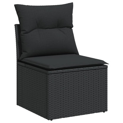 Set Divani da Giardino 11 pz con Cuscini in Polyrattan Nero - homemem39