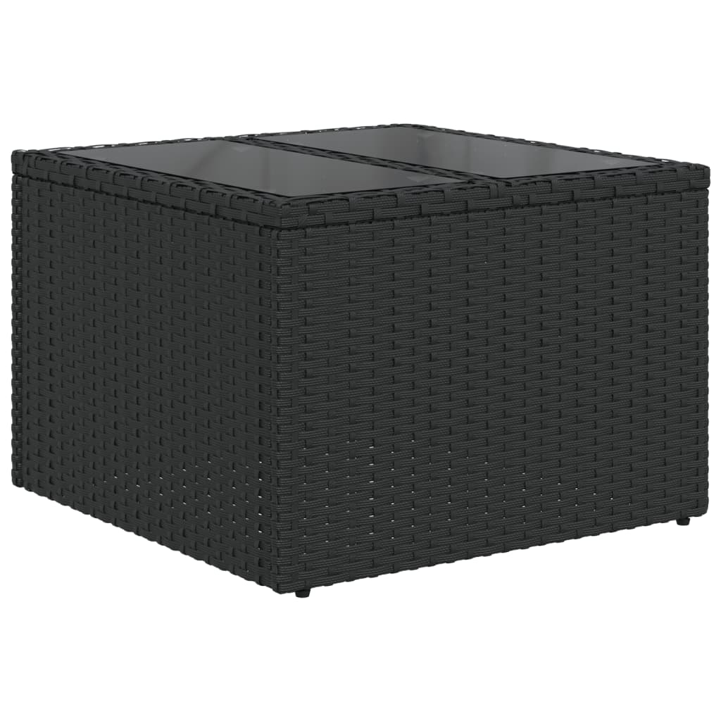 Set Divani da Giardino 11 pz con Cuscini in Polyrattan Nero - homemem39