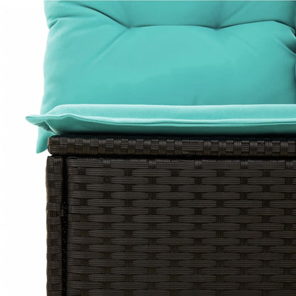 Set Divani da Giardino 4 pz con Cuscini Nero in Polyrattan | homemem39