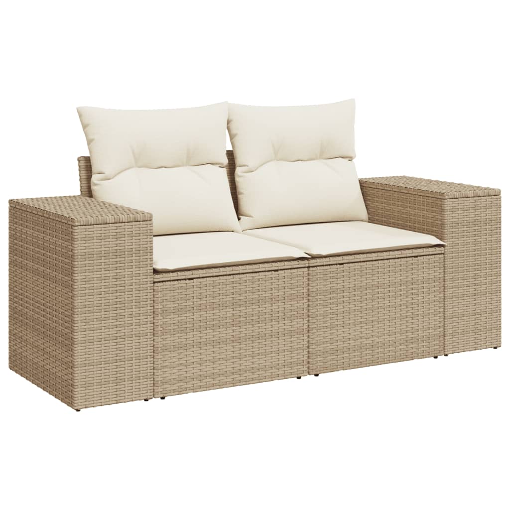 Set Divani da Giardino 7 pz con Cuscini Beige in Polyrattan - homemem39