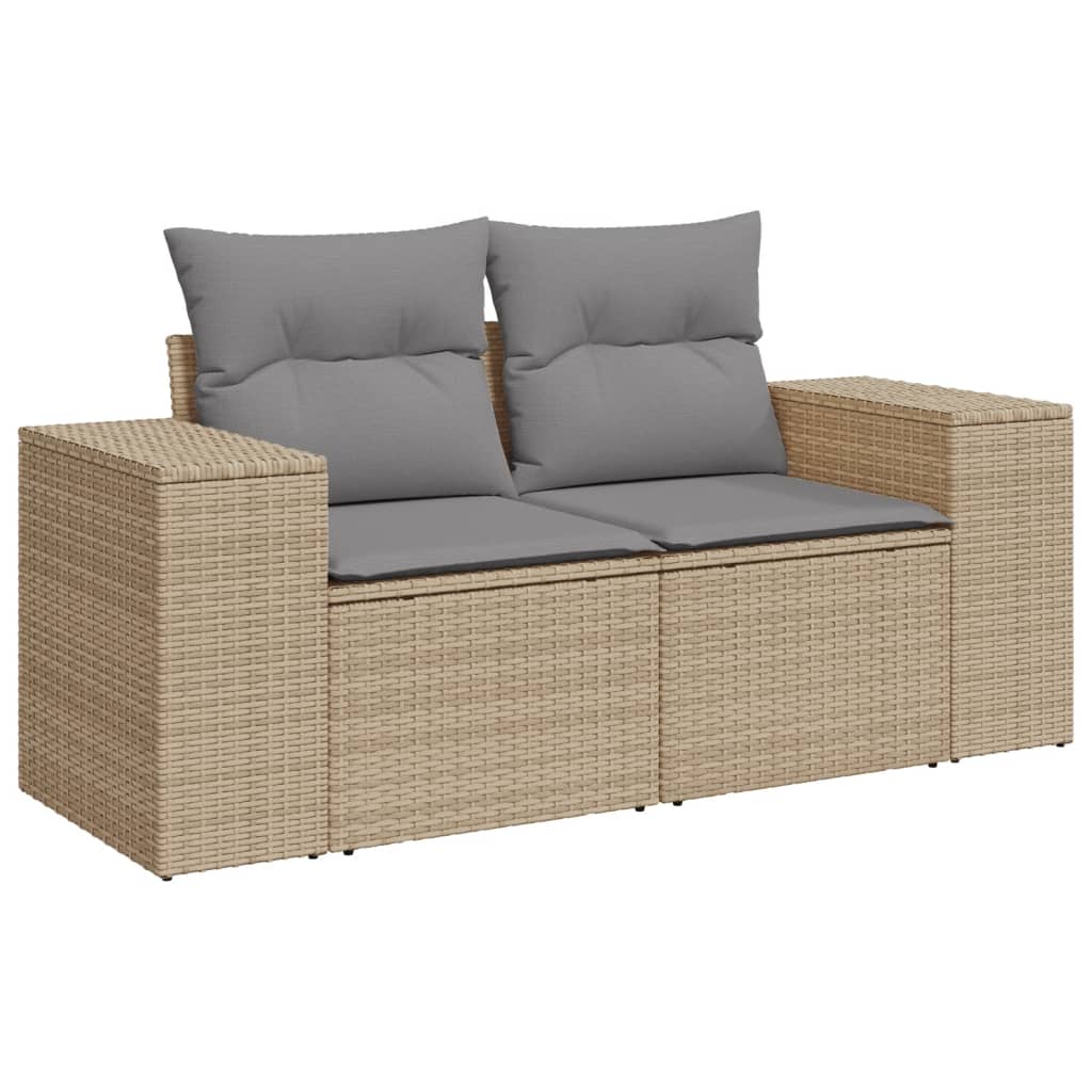 Set Divano da Giardino 8 pz con Cuscini Beige in Polyrattan - homemem39