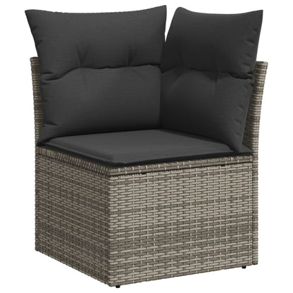 Set Divano da Giardino 9 pz con Cuscini Grigio in Polyrattan - homemem39