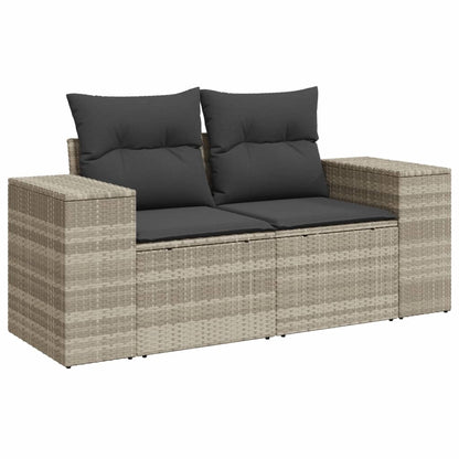 Set Divano da Giardino 9pz con Cuscini Grigio Chiaro Polyrattan - homemem39