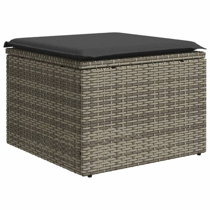 Set Divani da Giardino 4 pz con Cuscini in Polyrattan Grigio