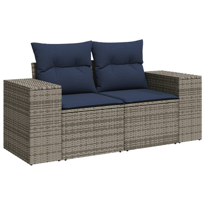 Set Divani da Giardino 4 pz con Cuscini Grigio in Polyrattan | homemem39