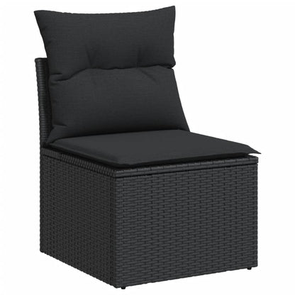 Set Divani da Giardino 10pz con Cuscini in Polyrattan Nero | homemem39