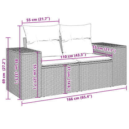 Set Divano da Giardino 10 pz con Cuscini Grigio in Polyrattan | homemem39