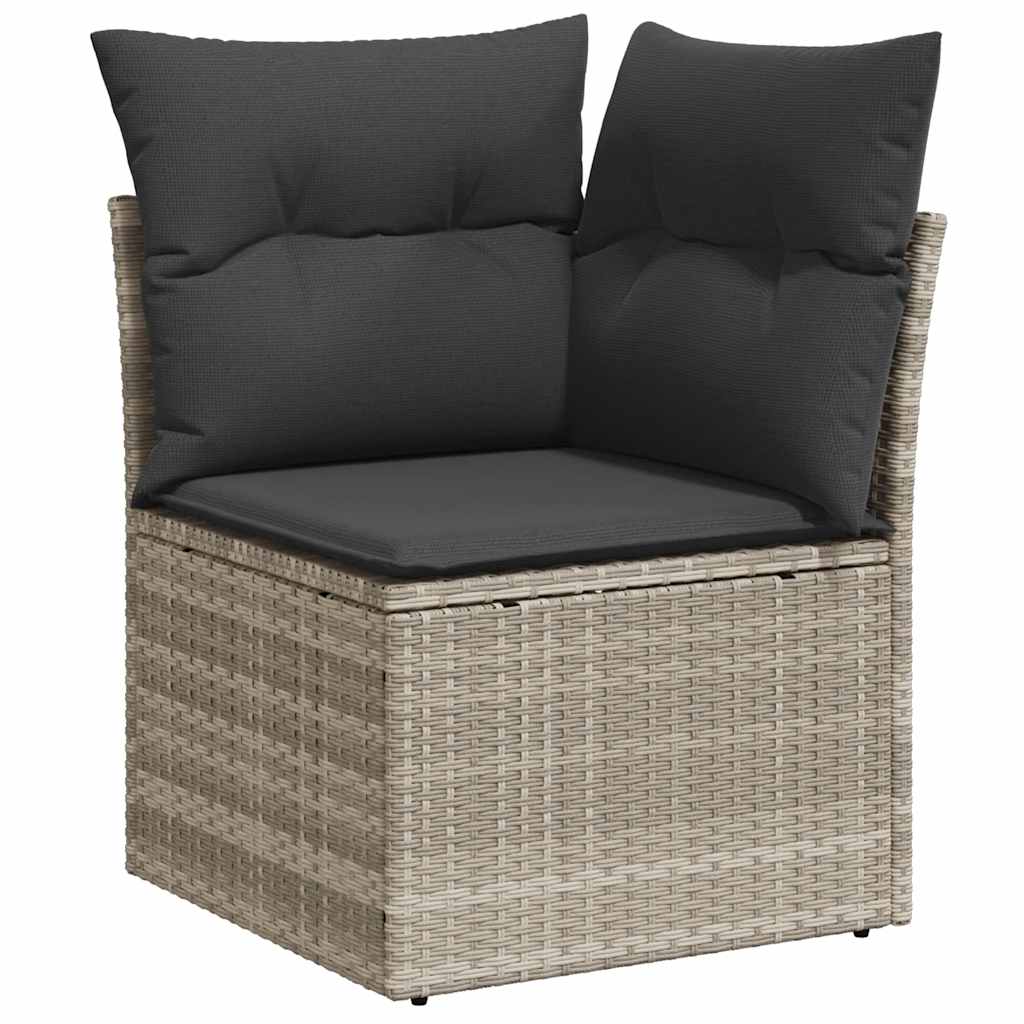 Set Divano da Giardino 6pz con Cuscini Grigio Chiaro Polyrattan | homemem39