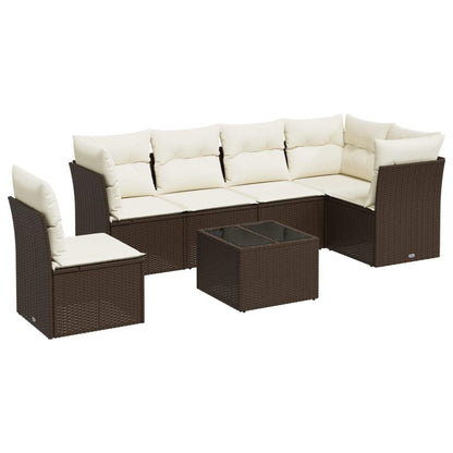 Set Divani da Giardino con Cuscini 7pz Nero Polyrattan - homemem39