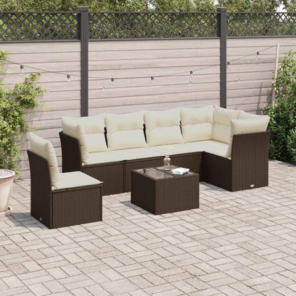 Set Divani da Giardino con Cuscini 7pz Nero Polyrattan - homemem39