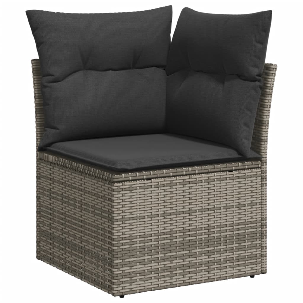Set Divani da Giardino 7 pz con Cuscini Grigio in Polyrattan | homemem39