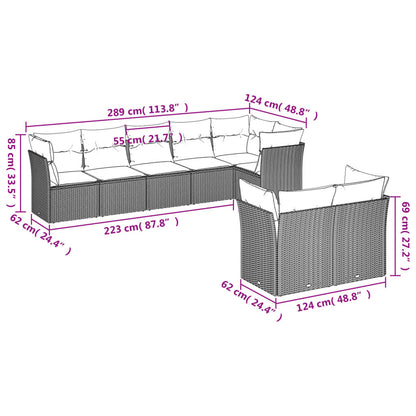 Set Divano da Giardino 8 pz con Cuscini Beige in Polyrattan | homemem39