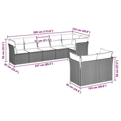 Set Divano da Giardino 8pz con Cuscini Grigio Chiaro Polyrattan - homemem39