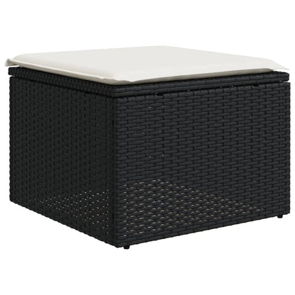 Set Divano da Giardino 6 pz con Cuscini Nero in Polyrattan | homemem39