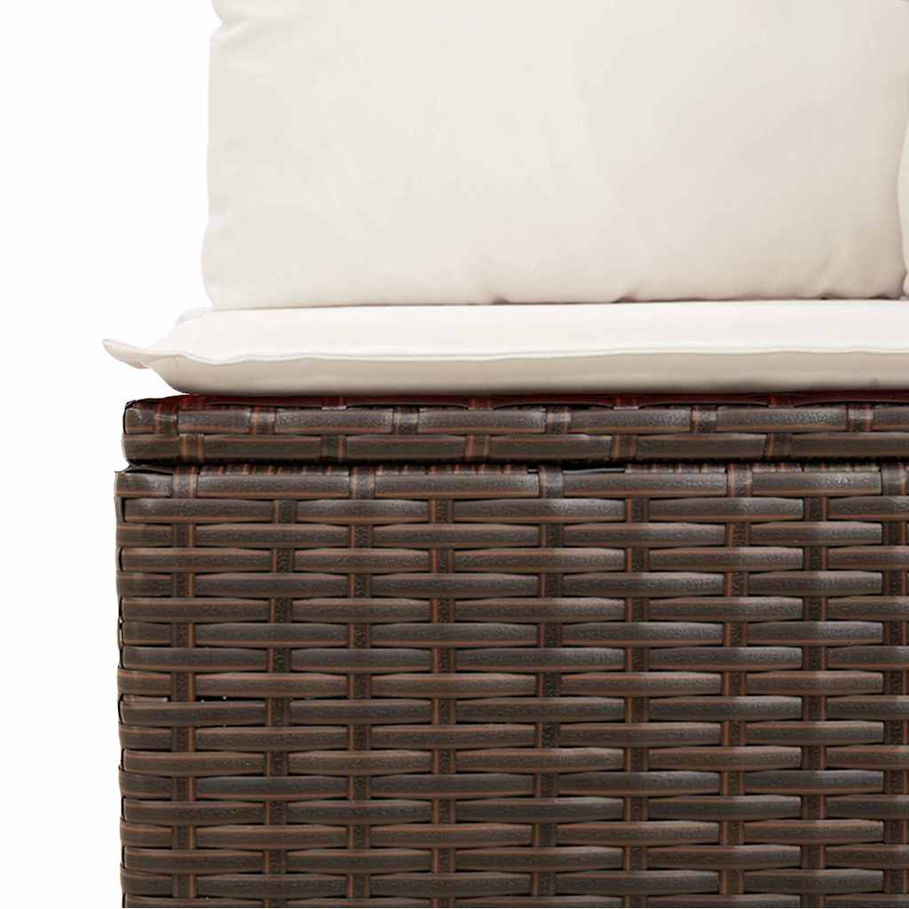Set Divani da Giardino 8 pz con Cuscini Marrone in Polyrattan | homemem39