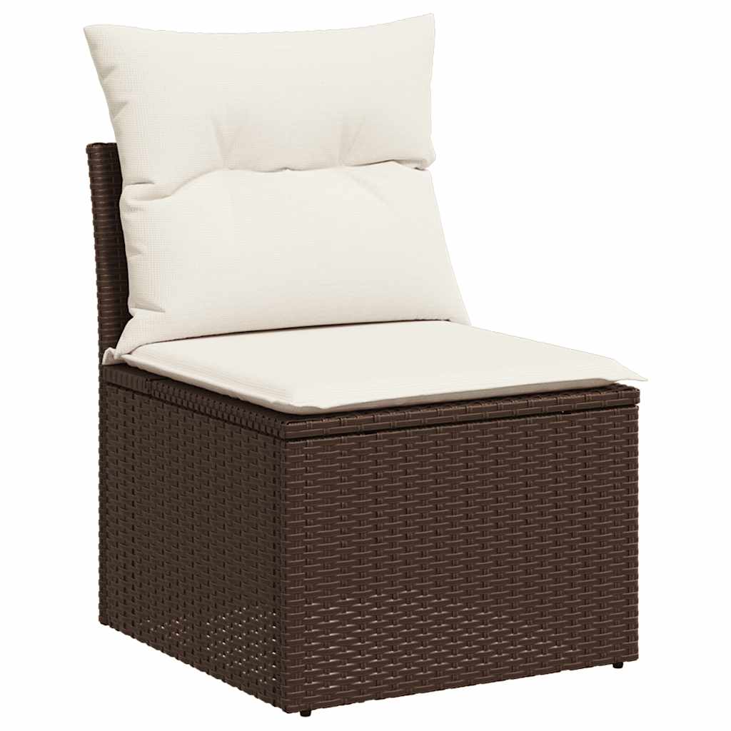 Set Divani da Giardino 8 pz con Cuscini Marrone in Polyrattan | homemem39