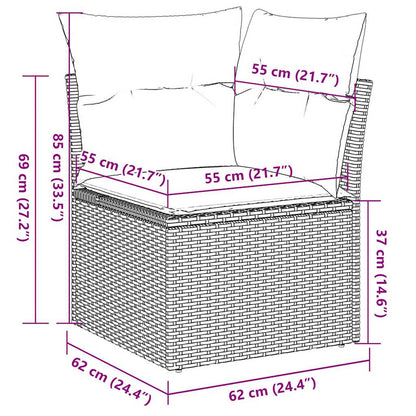 Set Divani da Giardino 8 pz con Cuscini Marrone in Polyrattan | homemem39