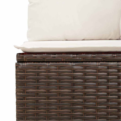 Set Divani da Giardino 11 pz con Cuscini Polyrattan Marrone | homemem39