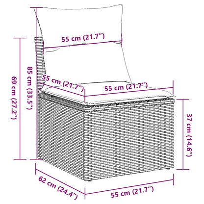 Set Divani da Giardino 9pz con Cuscini Marrone in Polyrattan | homemem39
