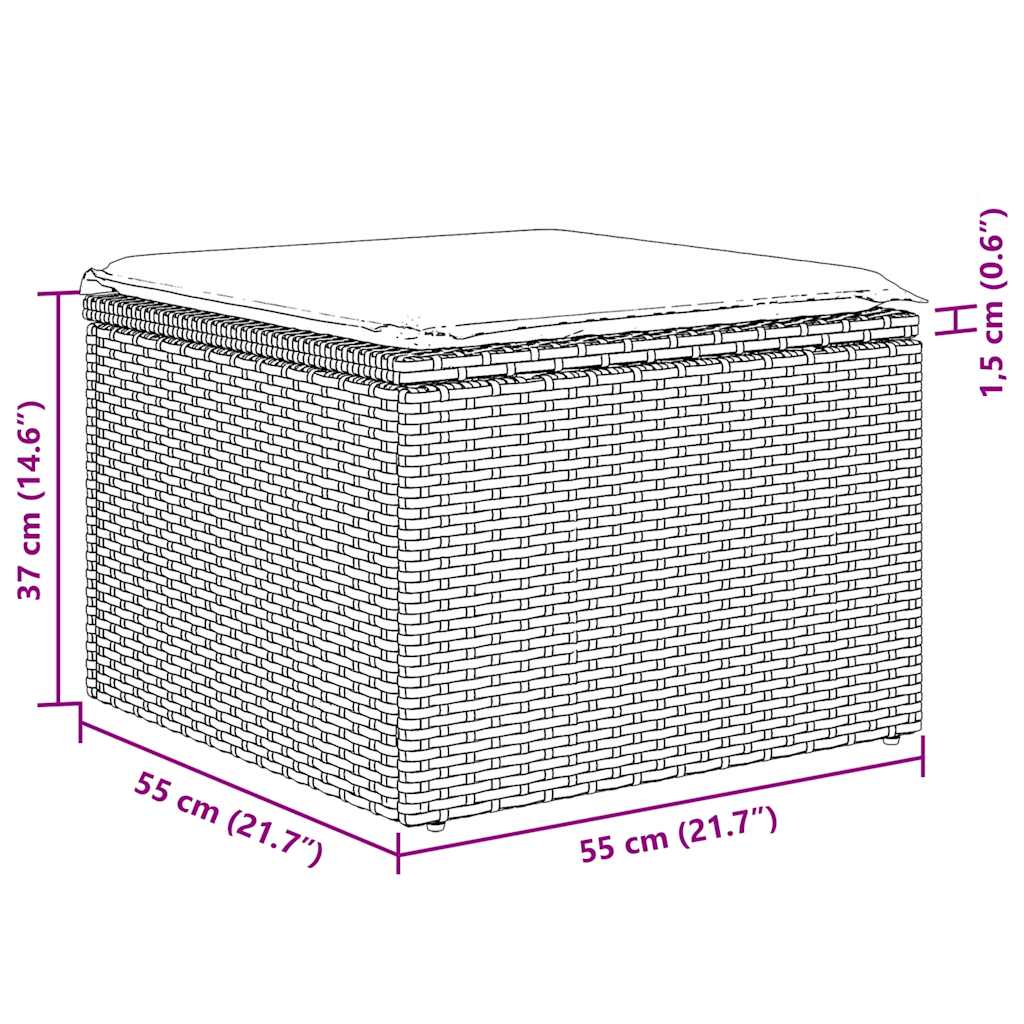 Set Divani da Giardino 10pz con Cuscini in Polyrattan Marrone - homemem39