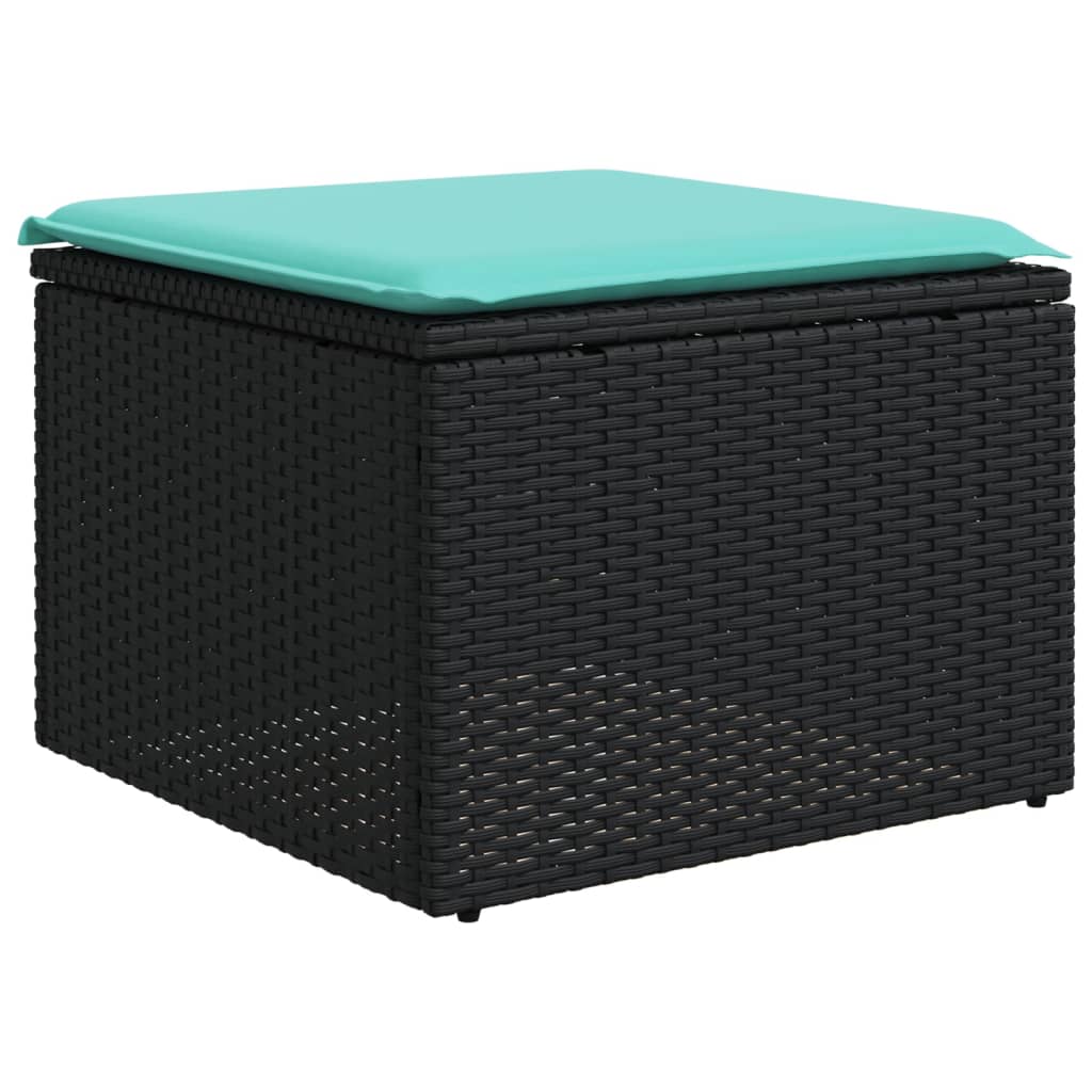 Set Divani da Giardino 11 pz con Cuscini Nero in Polyrattan | homemem39