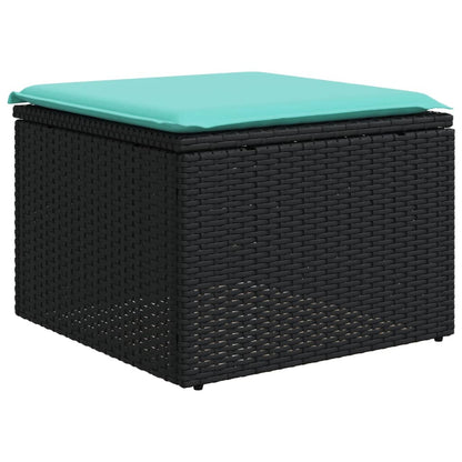 Set Divani da Giardino 11 pz con Cuscini Nero in Polyrattan | homemem39