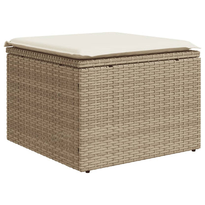 Set Divani da Giardino 11 pz con Cuscini Beige in Polyrattan | homemem39