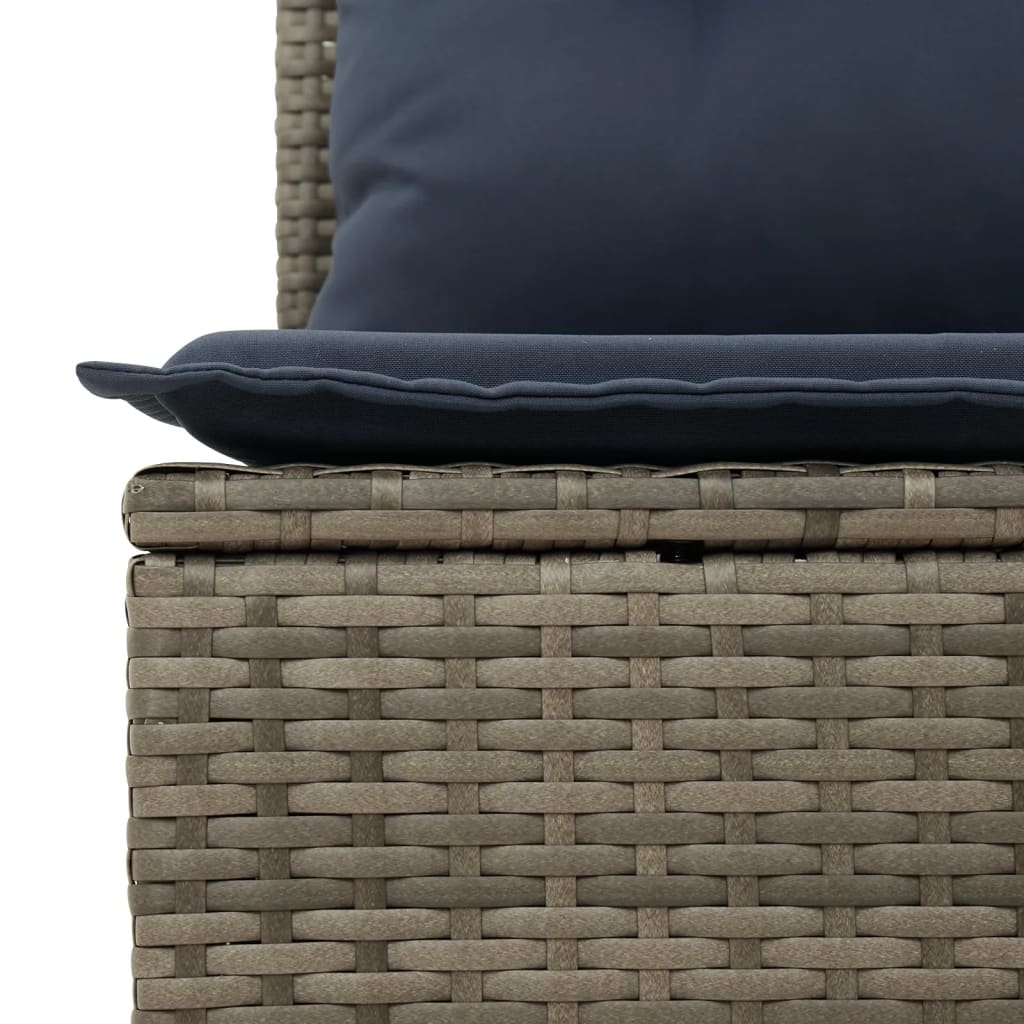 Set Divani da Giardino 11 pz con Cuscini Grigio in Polyrattan | homemem39
