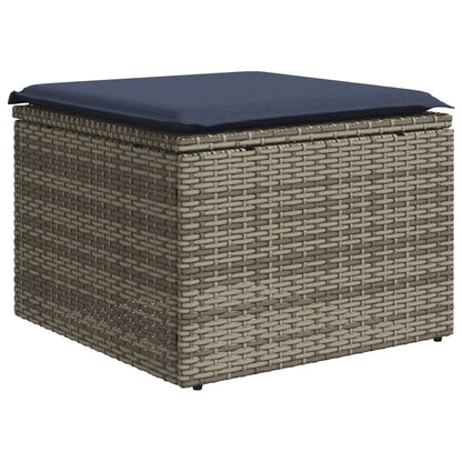 Set Divani da Giardino 11 pz con Cuscini Grigio in Polyrattan | homemem39