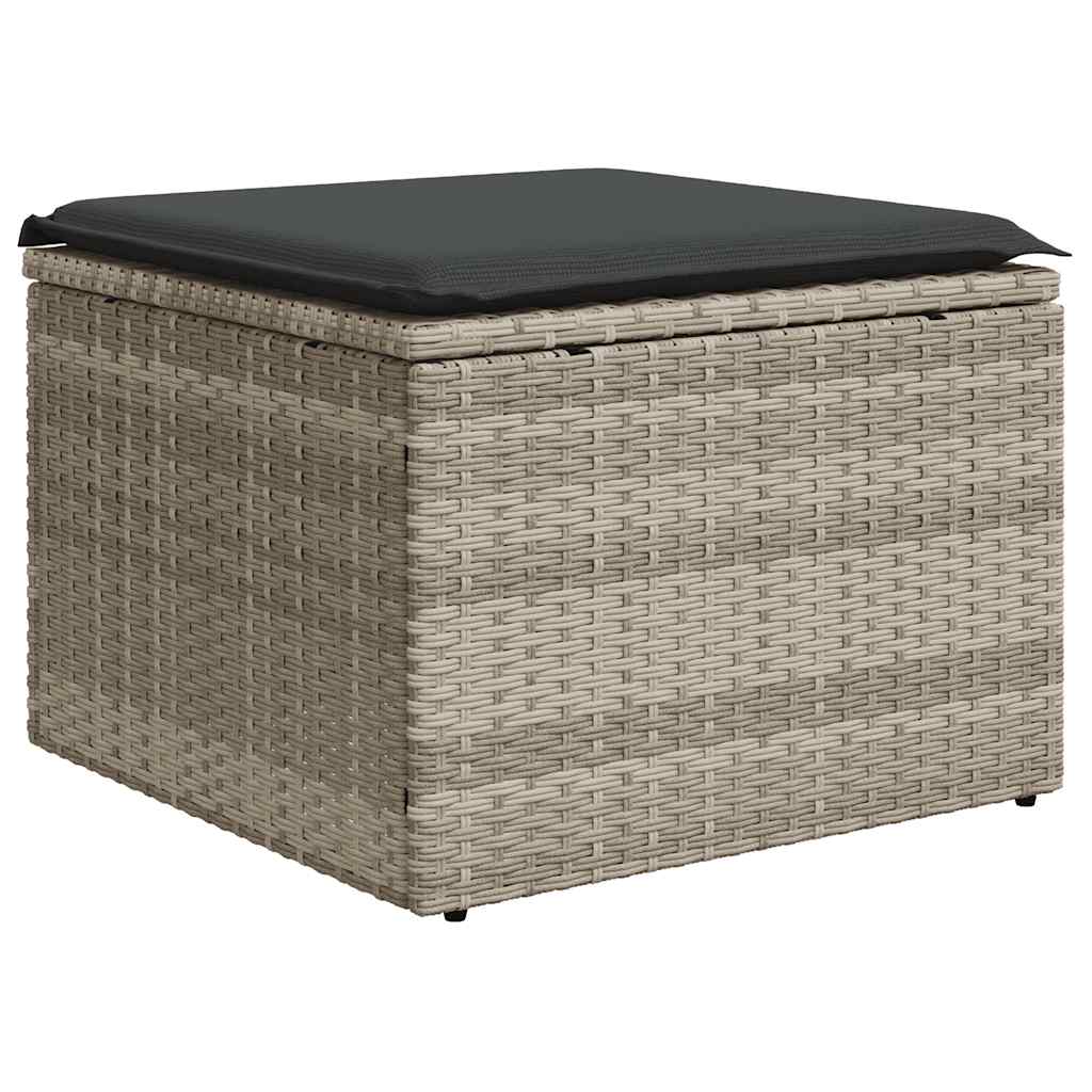 Set Divani da Giardino 11 pz con Cuscini in Polyrattan Grigio - homemem39