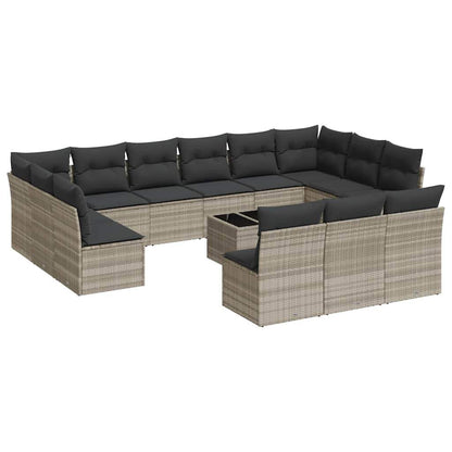 Set Divani da Giardino 14pz con Cuscini in Polyrattan - homemem39