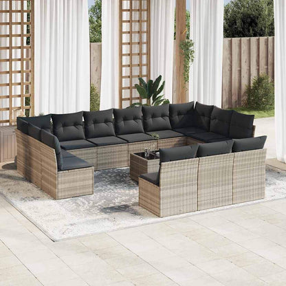 Set Divani da Giardino 14pz con Cuscini in Polyrattan - homemem39