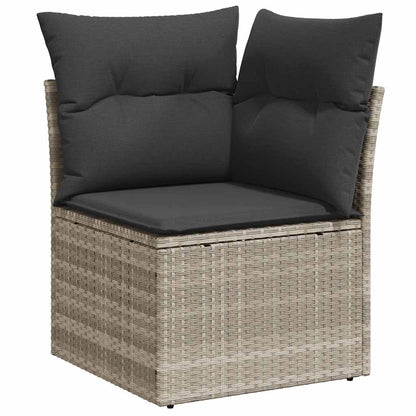 Set Divani Giardino 13 pz con Cuscini Grigio Chiaro Polyrattan | homemem39