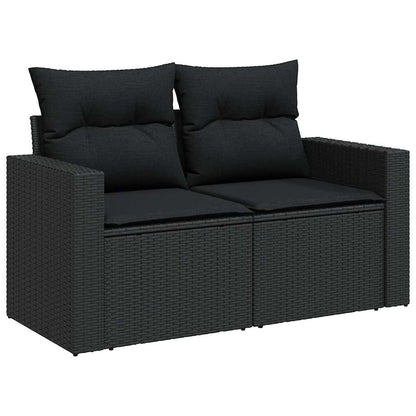 Set Divani da Giardino 10pz con Cuscini in Polyrattan Nero | homemem39