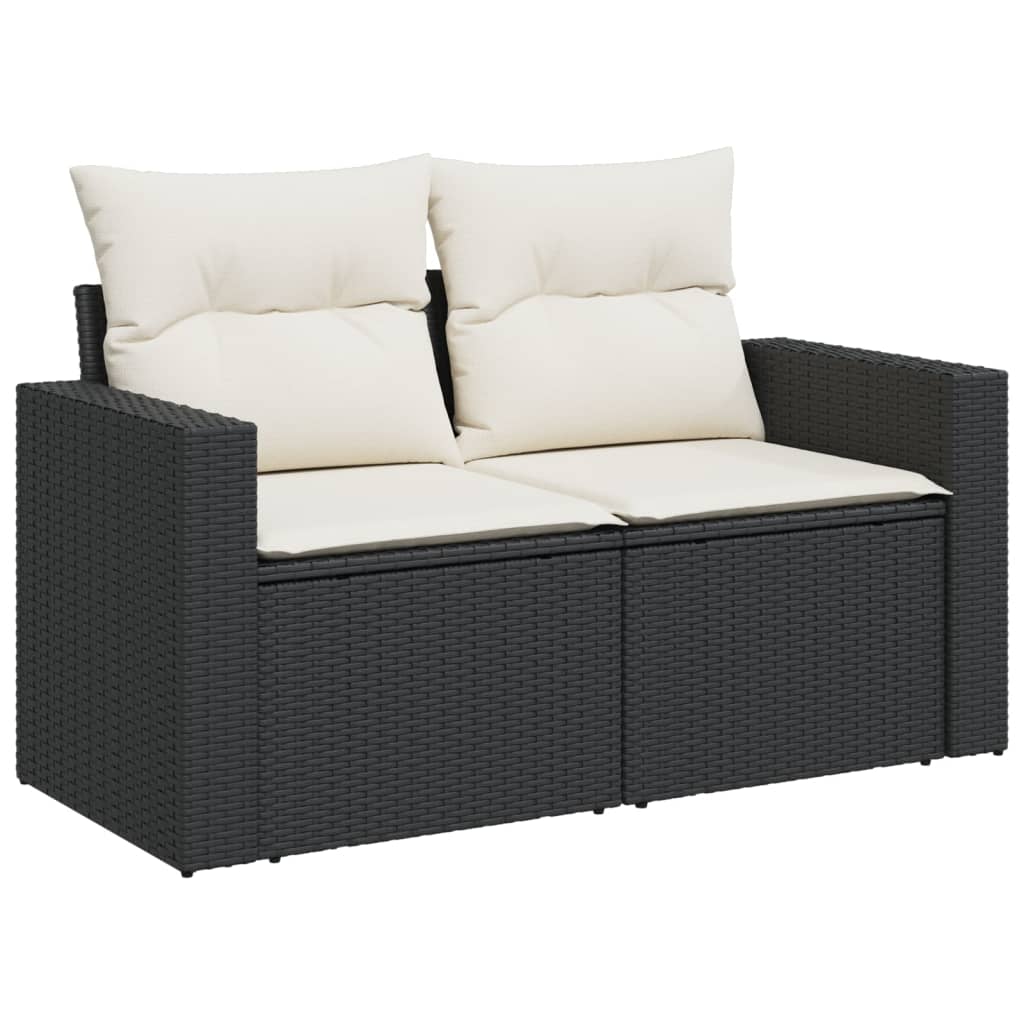 Set Divani da Giardino 10pz con Cuscini in Polyrattan Nero | homemem39