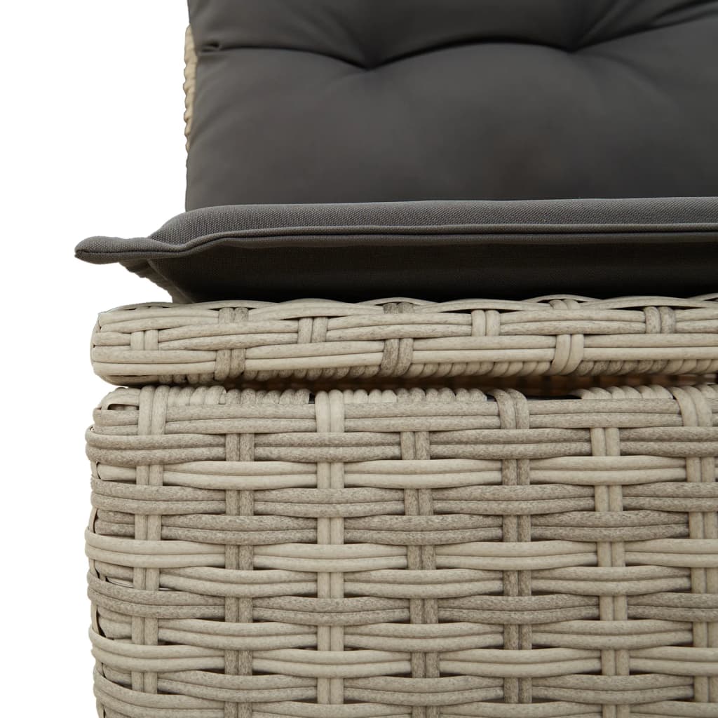 Set Divano da Giardino 9pz con Cuscini Grigio Chiaro Polyrattan | homemem39
