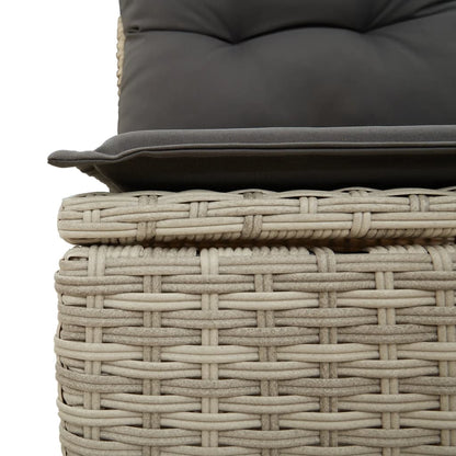 Set Divano da Giardino 9pz con Cuscini Grigio Chiaro Polyrattan | homemem39