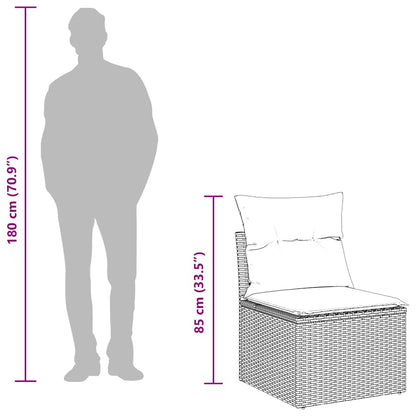 Set Divani da Giardino 9pz con Cuscini Marrone in Polyrattan | homemem39