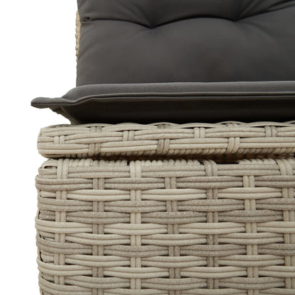 Set Divano Giardino 10 pz con Cuscini Grigio Chiaro Polyrattan | homemem39