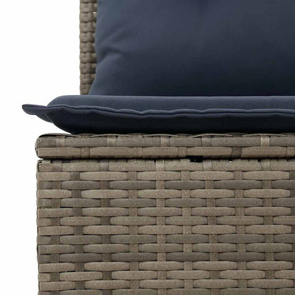 Set Divani da Giardino 9 pz con Cuscini Grigio in Polyrattan | homemem39