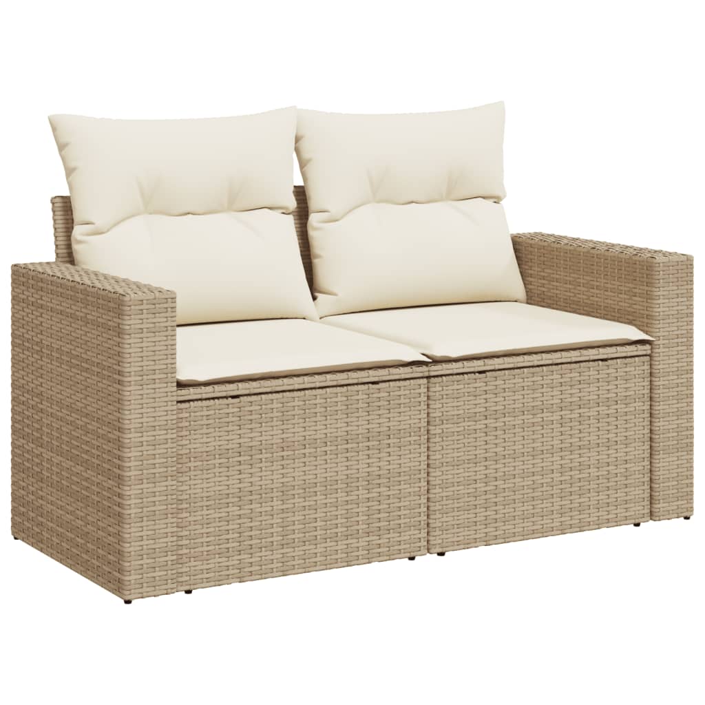 Set Divano da Giardino 10 pz con Cuscini Beige in Polyrattan - homemem39