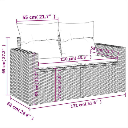 Set Divano Giardino 10 pz con Cuscini Grigio Chiaro Polyrattan | homemem39